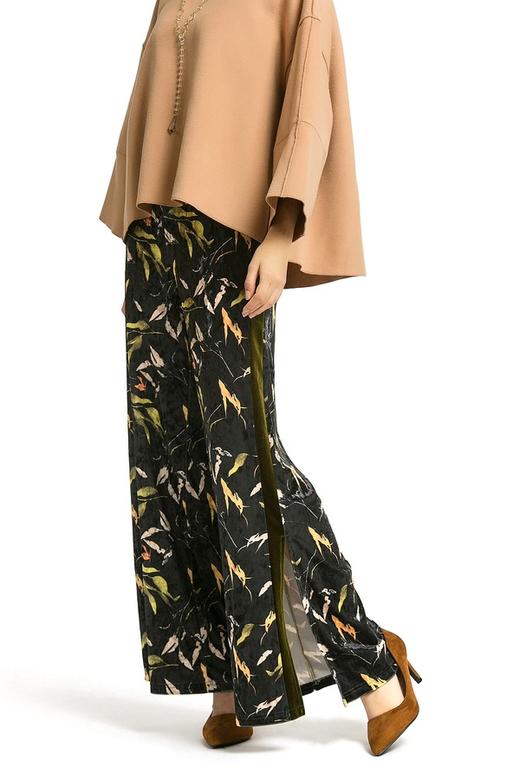 i.f by eva 印花丝绒阔腿裤 928 商品图2