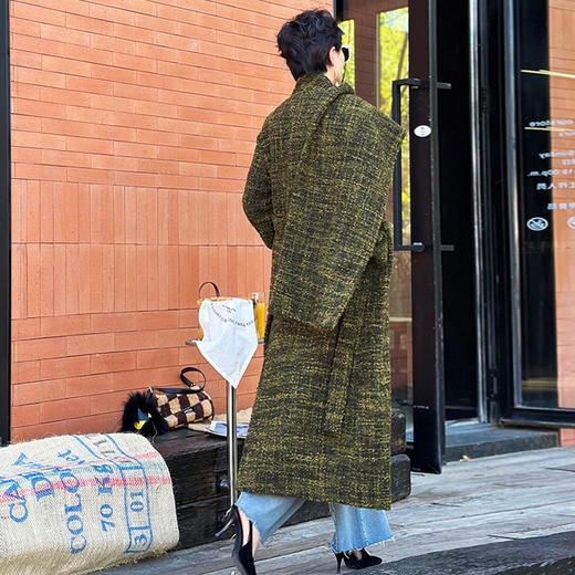 ST.SANLI【定制系列】时尚气质廓形设计长款大衣GA122D35 商品图3