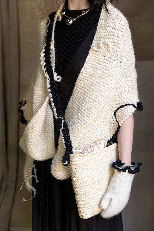 Daniela Gregis 毛线肩带草编小包 商品图0