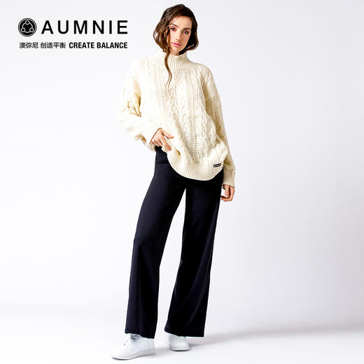 【AUMNIE】复古领宽松针织绞花毛衣   VINTAGE MOCK NECK OVERSIZED CABLE KNIT SWEATER 商品图13