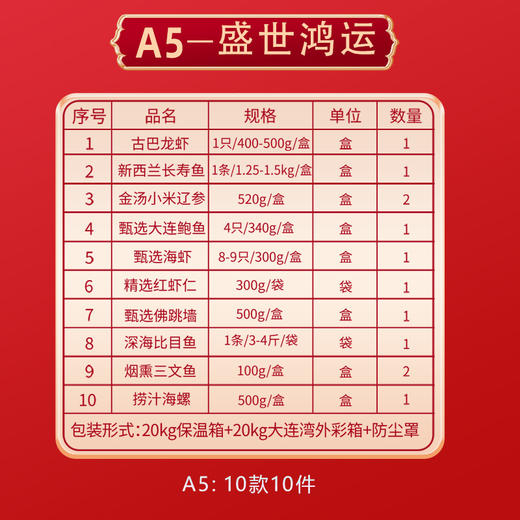 A5 盛世鸿运 10种商品 商品图1