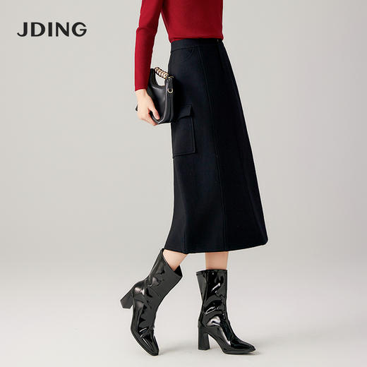 【商场同款】CNS4078“暮色光影半裙”A字版型 纯羊毛挺括质感有型 口袋元素休闲时尚 通勤半身裙 商品图12