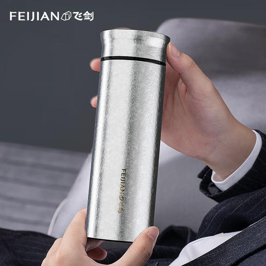 飞剑臻烁/380ML真空保温杯高纯钛大容量便携钛杯商务高档养生泡茶水杯 商品图2