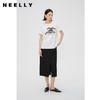 NEELLY纳俪商场同款春季新款美式复古字母短袖T恤女宽松慵懒上衣N24011T01008 商品缩略图1