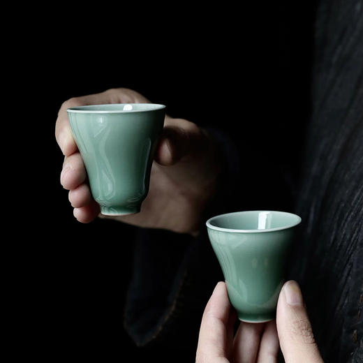 龙泉青瓷严少英素面小杯品杯茶杯功夫小茶杯陶瓷喝茶专用家用待客品茗杯 商品图13