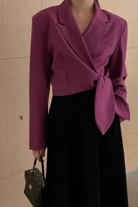 amadella 韩版简约系带短款西装外套 17178