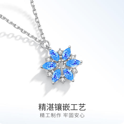 Winy925纯银雪花知我意项链送女友闺蜜节日生日礼物 商品图4