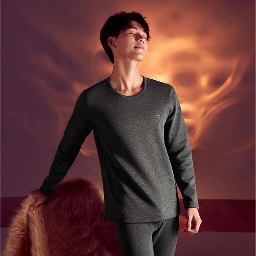 【套装】柒牌加绒加厚保暖内衣套装男士秋衣秋裤套装羊毛双面磨毛保暖打底	125F70070 商品图1