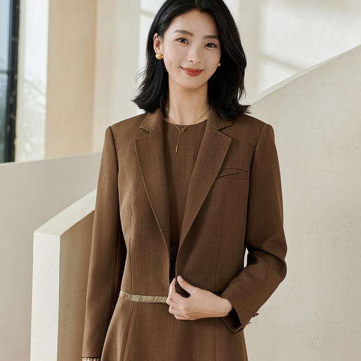 剩S/L/XL/XXL 米思阳2026春季新款气质休闲短款西装小个子职业拼接开衫外套0340 商品图1