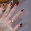 【穿戴式美甲！美甲贴】抖音爆款穿戴甲酒红乌梅子酱山茶花穿戴式指甲片成品美甲 商品缩略图1