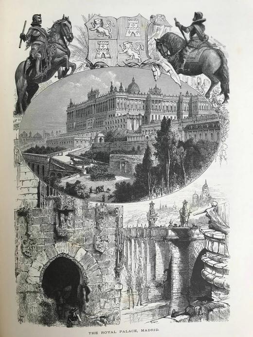 约19世纪后期 欧洲风景图集（卷4） 数百幅版画插图 真皮精装大16开 商品图14