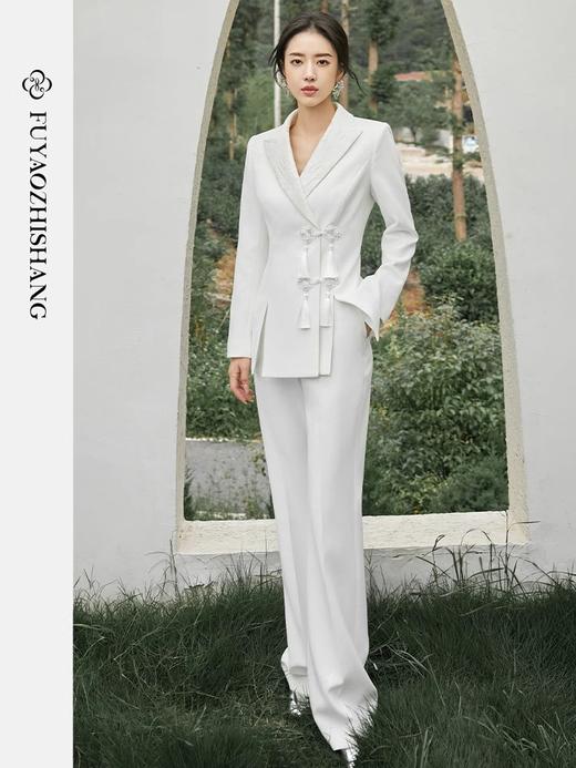 扶摇 国风西装外套女秋季新款设计流苏盘扣翻领西服长袖上衣 商品图4