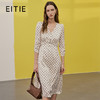 EITIE爱特爱春季新款气质优雅高腰V领显瘦连衣裙7307018 商品缩略图0