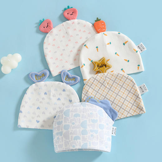 婴儿胎帽春秋夏薄款纯棉新生幼儿0男女宝宝3个月无骨初生护卤帽子 商品图0