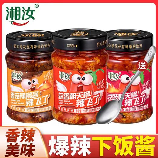 【周二新品日会员八折】湘汝下饭菜系列礼盒（蒜蓉+豆豉+香菇酱）228g/瓶 共三瓶 商品图0