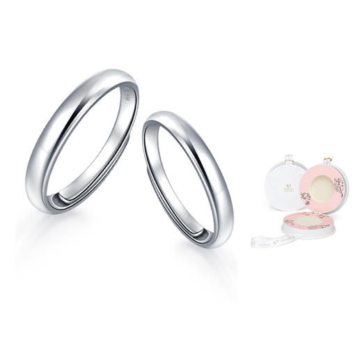 【可定制刻字】 KADER卡蒂罗 挚爱一生对戒 S999纯银 开口可调节 素圈戒指 男女同款情侣款  商品图7