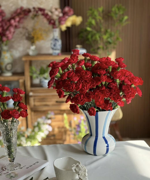 【稀有系列】多丁康乃馨-（茉莉）红色 约20枝/扎 商品图1