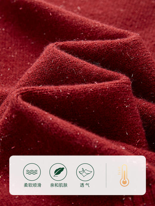 【89元福袋，不支持退换】熙世界红色毛衣秋冬氛围感穿搭套头软糯针织打底衫 商品图3