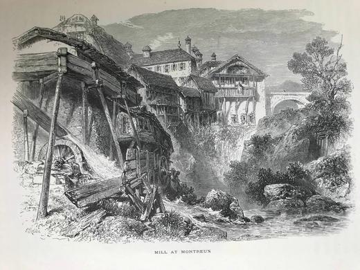 约19世纪后期 欧洲风景图集（卷4） 数百幅版画插图 真皮精装大16开 商品图10