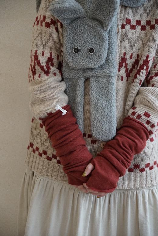 ALBUM DI FAMIGLIA 女士长款羊绒手套袖套 商品图4