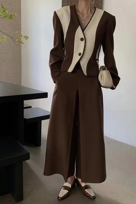 Kai & Kiera 米棕撞色个性外套 17153