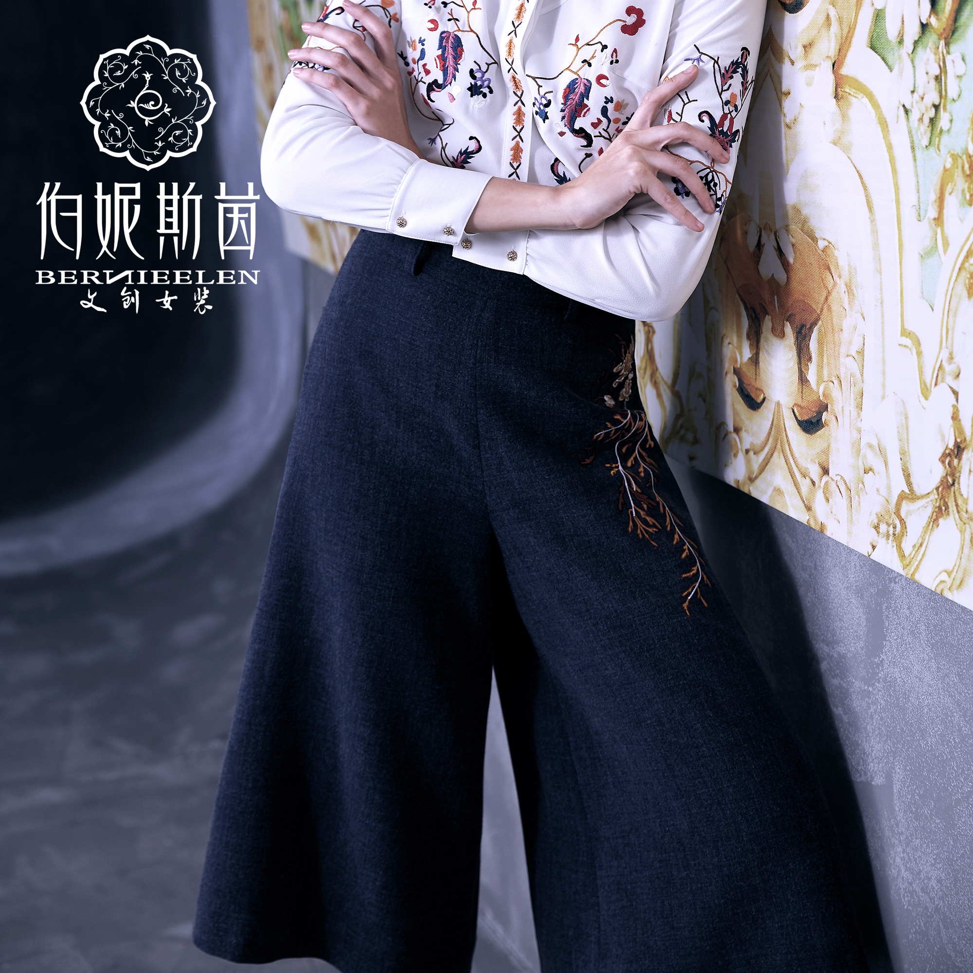 【伯妮斯茵】6L6161--裤子--灰泥粉彩的雕塑--《因汉而生--哥特》