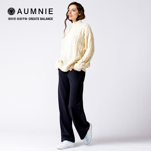 【AUMNIE】复古领宽松针织绞花毛衣   VINTAGE MOCK NECK OVERSIZED CABLE KNIT SWEATER 商品图14