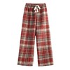【复古毛呢格子裤】红色格子裤女秋冬高腰垂感外穿棉裤直筒休闲裤加绒阔腿裤 商品缩略图4