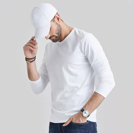 【这件Wan能百搭打底长T恤】男女可穿！可运动 可休闲  软糯顺滑 透气亲肤  秀气修身多色可选！ 商品图0