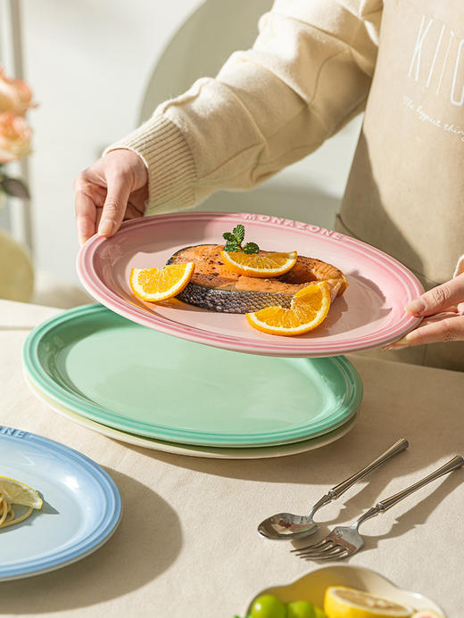 摩登主妇MONAZONE鱼盘家用蒸鱼炻瓷餐具餐盘北欧高级感创意装鱼盘 商品图2