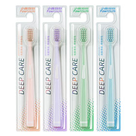 小鹿妈妈 新升级宽头软毛6号成人牙刷*4支 颜色随机