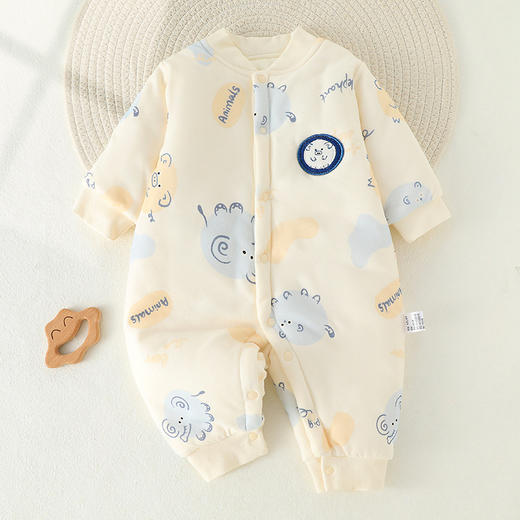 【15款】新生儿衣服卡通全棉无骨婴儿连体衣120g夹棉秋冬宝宝外出爬服哈衣 商品图6
