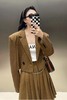 amadella 短款咖色西装外套百褶短裙套装 13803 商品缩略图1