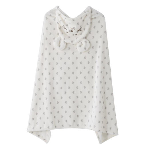 多喜爱Dohia毛毯法兰绒毯子学生上班午睡毯子140x100cm 披肩毯白色 商品图5