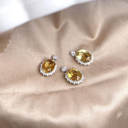 19744-S925黄水晶吊坠-全包镂空蛋面 商品图0