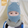 图涂丫儿童帽子秋冬季护耳针织帽男女围脖一体加绒保暖连体帽 商品缩略图0
