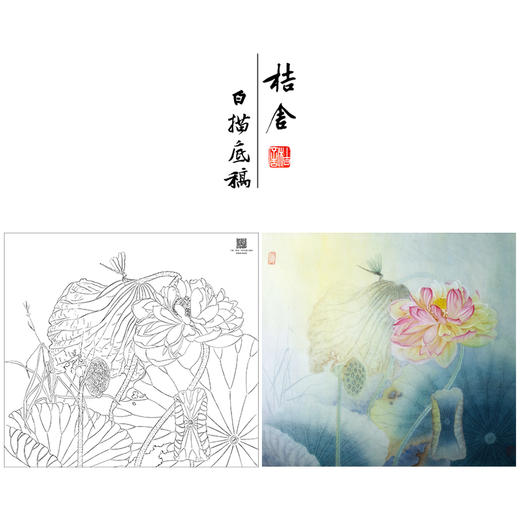 【大彩图】杨冬冬工笔画白描底稿小品《风送馨香》荷花临摹勾线花鸟线稿HD27 商品图0