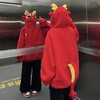 【国潮时尚风！刺绣卡通连帽】红色马年羊羔绒毛棉衣外套冬季加绒加厚国潮卡通刺绣连帽保暖棉服情侣 商品缩略图2