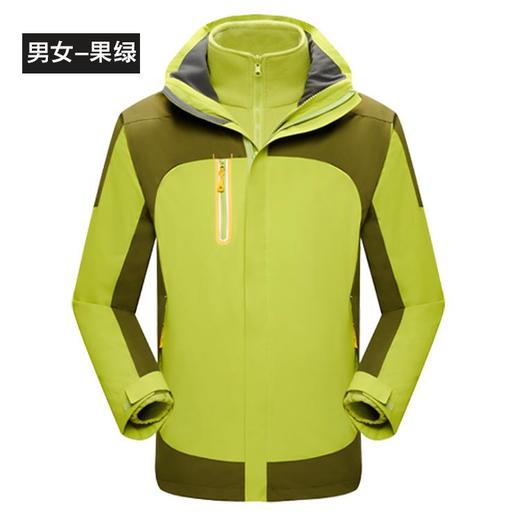 新款户外冲锋衣男女三合一两件套可拆卸登山服防风防水工作服 商品图3