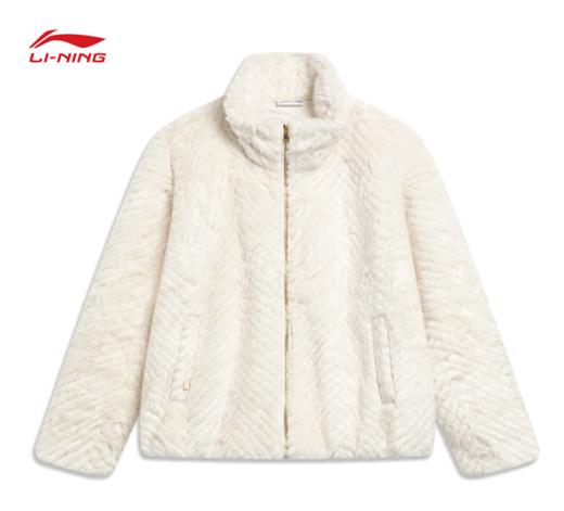 【S/M/L/XL断码】李宁日进斗金系列女子宽松仿皮草短外套AJDU002【库存有限，如无货将做退款，介意慎拍！】 商品图0