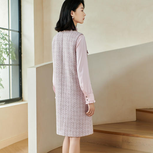 米思阳2026春季小香风羊毛直筒连衣裙无袖百搭打底背心裙女 商品图2