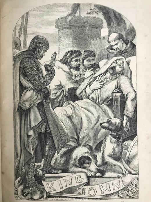 约19世纪后期 莎士比亚作品集（历史剧） 塞洛斯数百幅插图 真皮精装16开 商品图4