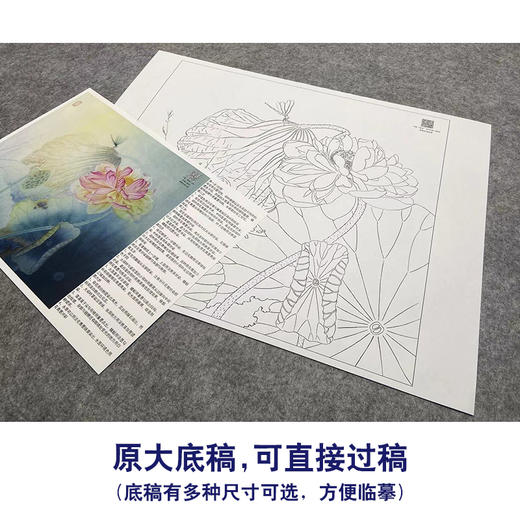 【大彩图】杨冬冬工笔画白描底稿小品《风送馨香》荷花临摹勾线花鸟线稿HD27 商品图1