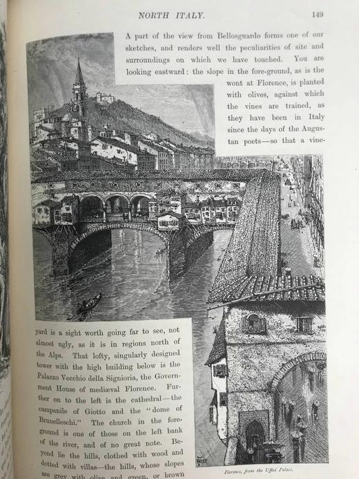 约19世纪后期 欧洲风景图集（卷4） 数百幅版画插图 真皮精装大16开 商品图5