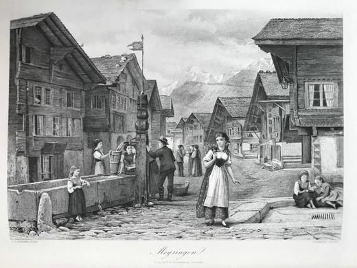 约19世纪后期 欧洲风景图集（卷5） 数百幅版画插图 真皮精装大16开 商品图6