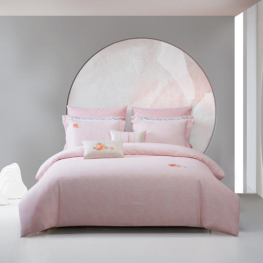 梦洁 纯棉磨毛四件套    心想事橙 商品图1