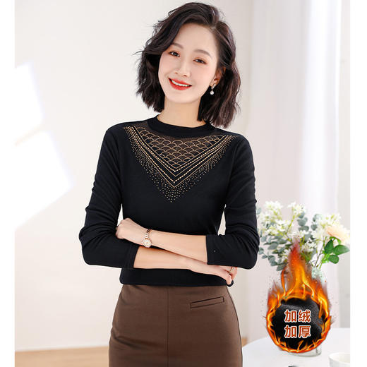 KQL 210H6126气质高领修身显瘦打底衫大码洋气小衫 商品图2