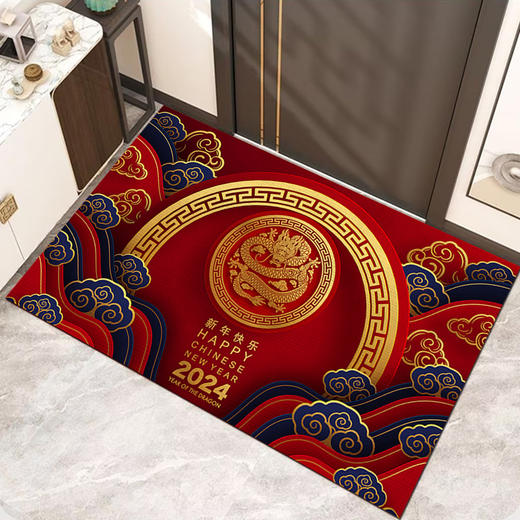 【防滑耐脏❗️蛇年红地垫】入户门垫新年红色喜庆进门地毯防滑垫子家用玄关门口耐脏 商品图3