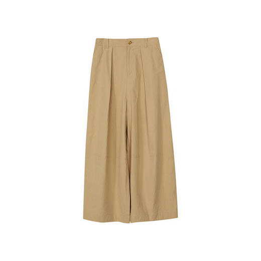 谜底阔腿裤长裤女2024春新款通勤风简约纯色高腰休闲裤241MK0150 商品图4