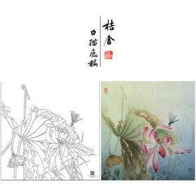 【大彩图】杨冬冬工笔画白描底稿小品《独照玉容秋》荷花临摹勾线花鸟线稿HD28